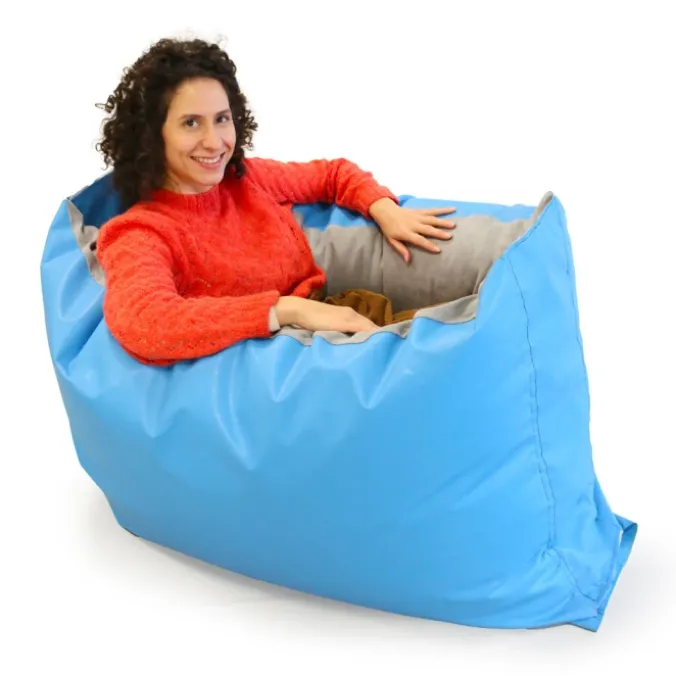 Pouf cocon - Bleu/gris