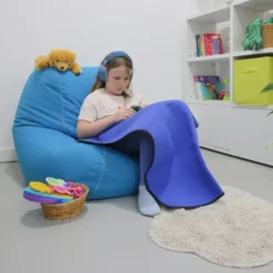 Pouf fauteuil - Bleu pétrole