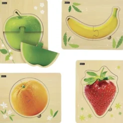 Puzzles bois Fruits par 4