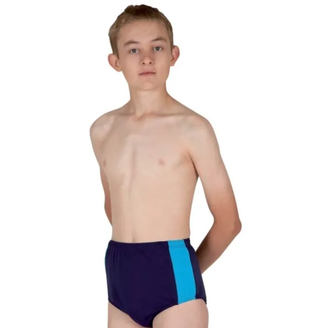 Slip de bain incontinence enfant - Bleu marine/Turquoise
