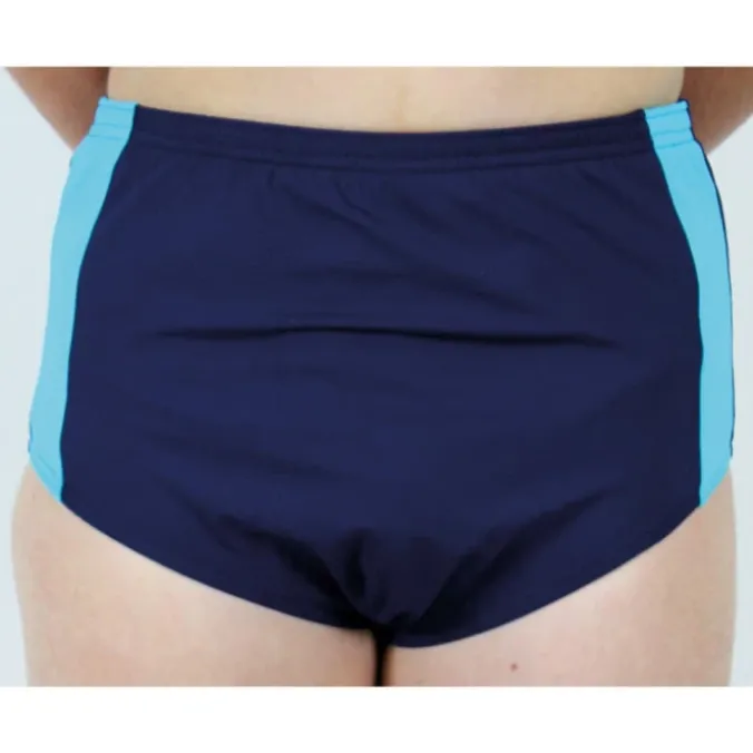Slip de bain incontinence enfant - Bleu marine/Turquoise