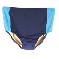 Slip de bain incontinence homme - Bleu marine/Turquoise