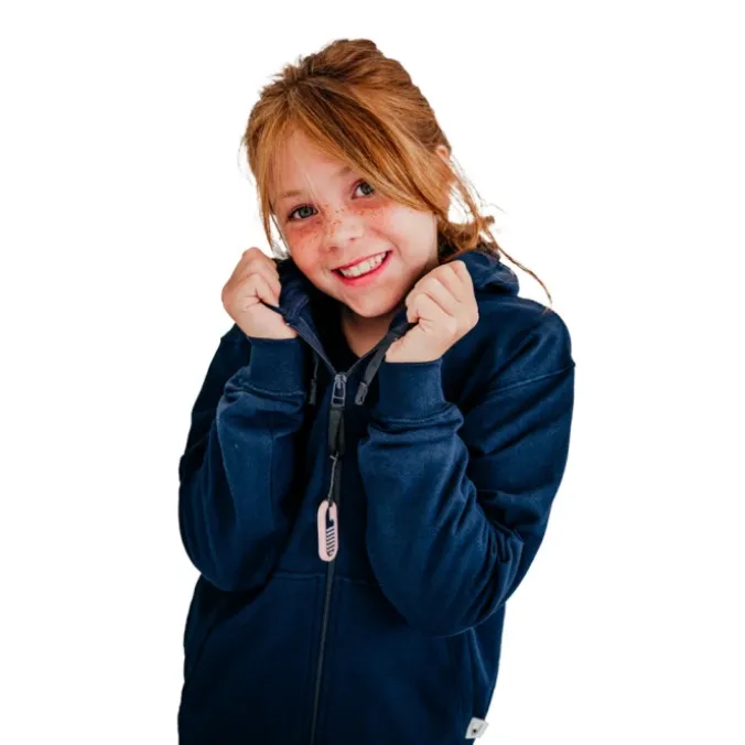 Sweat à capuche zippé enfant - Bleu