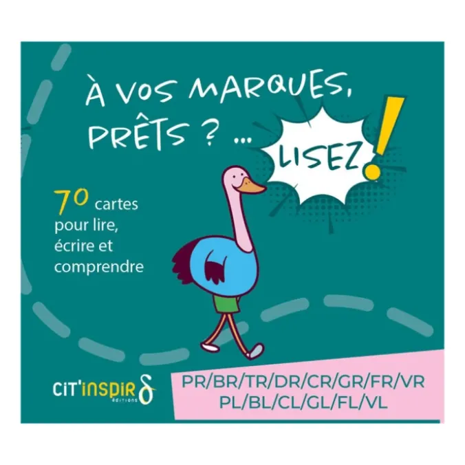 À vos marques... prêts... - Lisez ! 70 cartes Graphèmes diconsonantiques